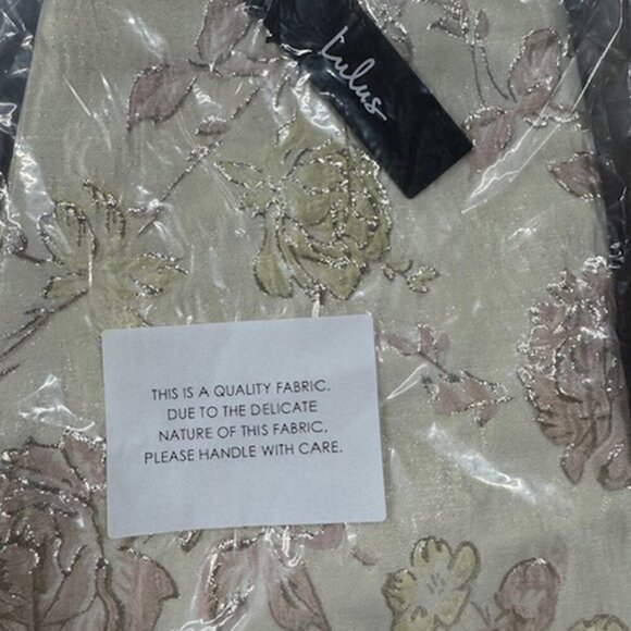 NWT Lulus Chic Shine Cream Metallic Floral Jacquard Mini Skirt - Picture 6 of 9